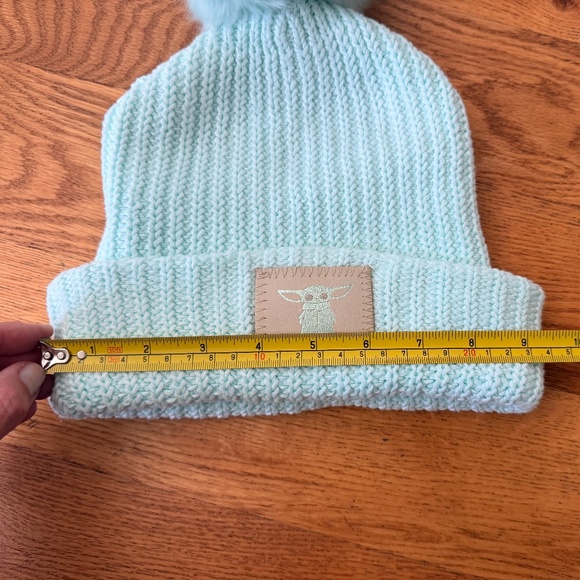 Love Your Melon Star Wars Grogu Cuffed Knit Hat with Pom in Mint - Picture 3 of 6